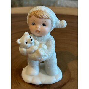 Vintage Homco Snow Baby & Bear Figurine